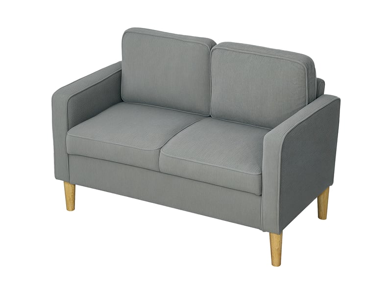  Canapé 2 places avec coffre velours côtelé gris clair 117 x 63 x 79 cm  - Conforama B