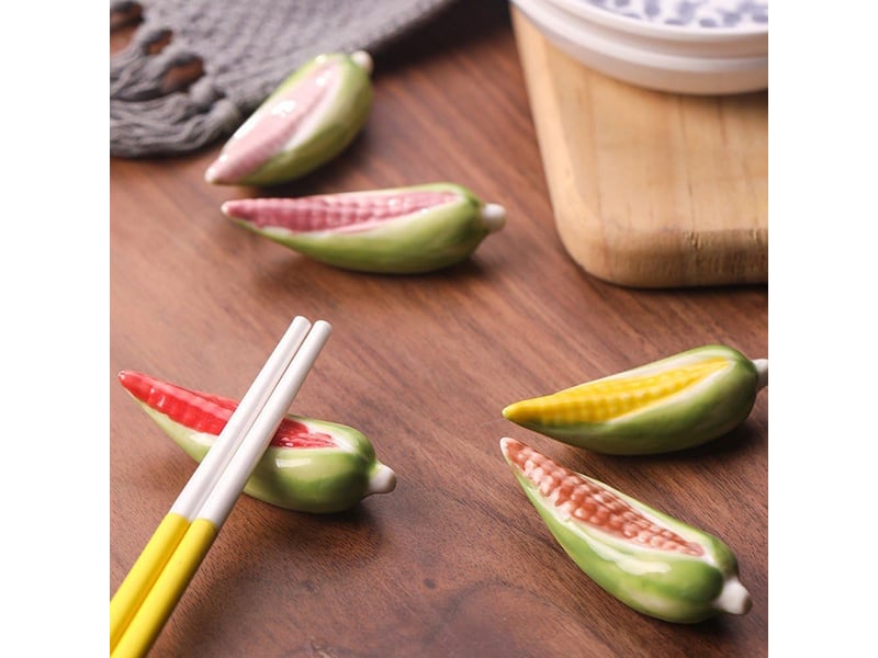 Porte-baguettes en céramique - mignon porte-baguettes de maïs - support de baguettes en céramique - outils de table de cuisine - multicolour - Conforama C