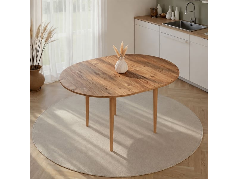  Table extensible bee, extensible, 100x100x75h cm chêne marron nœuds Bee - Conforama B