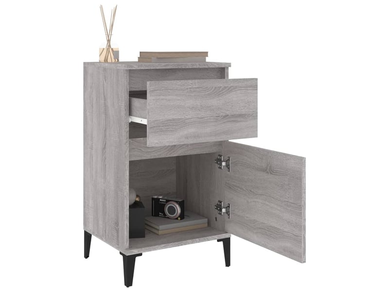  Lot de 2 table de chevet, table de nuit sonoma gris 40x35x70 cm shl2922  - Conforama E