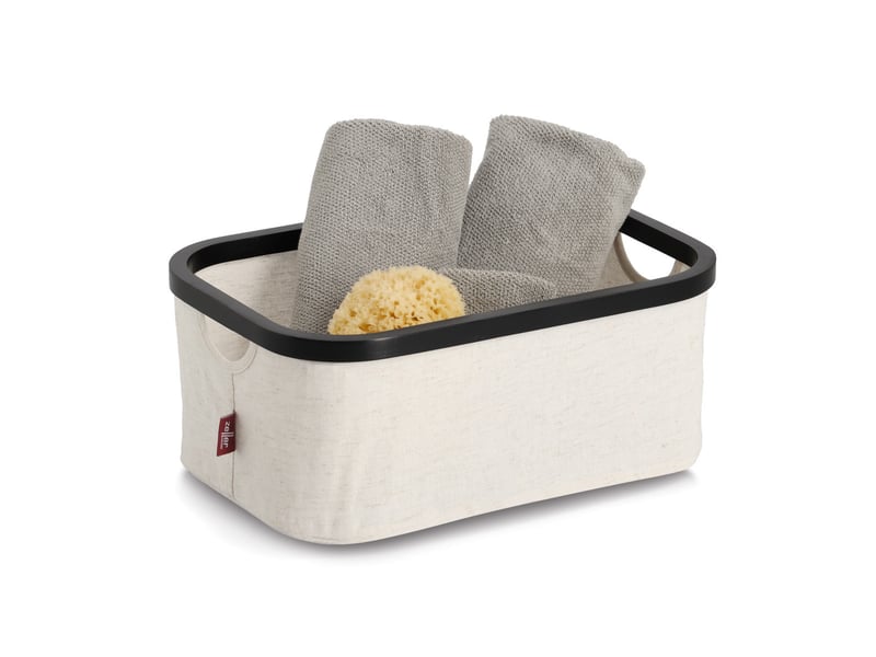 Organisateur textile crème zeller, bambou, 38 x 26 x 16 cm - Conforama C