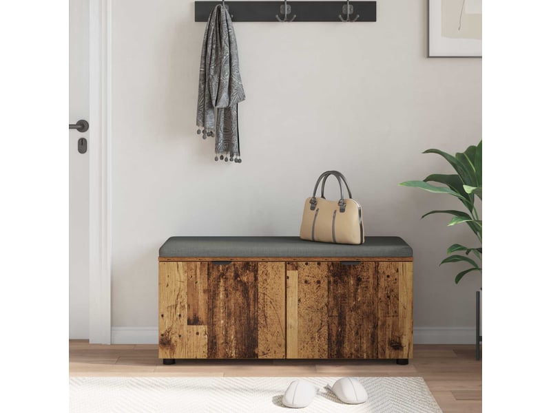  Banc d'entrée, banc interieur avec coussin bois ancien 100x38x46 cm shl69059  - Conforama D