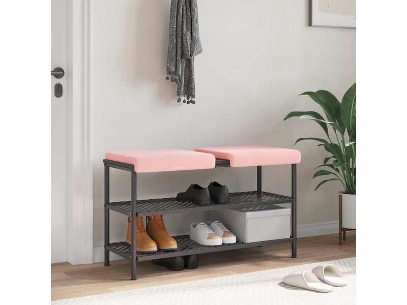  Lot de 2 coussins de banc, coussins d'assise, coussins pour chaisecanapé tissu sherpa rose profondeur 35 cm cf52518  - Conforama B
