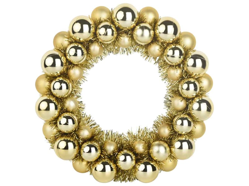  Couronnes de boules de noël 2 pcs doré 33 x 33 x 7 cm  - Conforama D