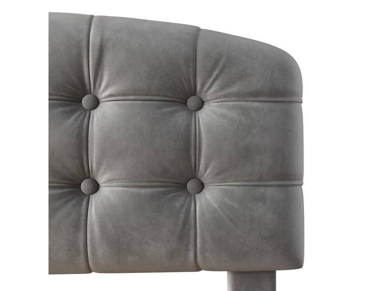  Lit rembourré 90x200cm, tiroirs et rangements, tête de lit réglable, sommier, velours gris, sans matelas C-DEGAYUN - Conforama E