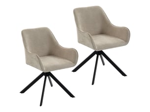 Fauteuil fixe pivotant    Polyester beige vendu Par paire