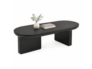 Table basse ovale coloris noir <strong>CHICFURN</strong> <strong></strong> - 49.8 cmx119.7 cm