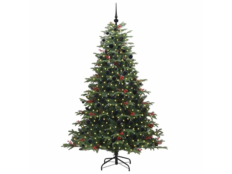 Sapin de noël, arbre de noël artificiel vert 210 cm pvc, métal et plastique cf61461 - Conforama C