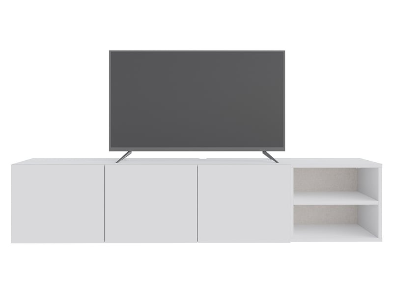 Meuble TV Mural Suspendu En Bois Massif - 180 Cm, Couleur Noyer, Design Flottant Avec Tiroirs, Pour Salon/appartement - 6