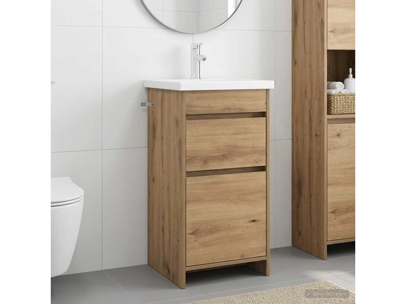  Meuble de salle de bain avec évier chêne artisanal shl9359  - Conforama B