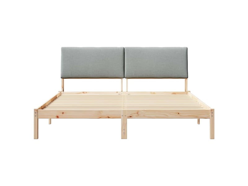  Lit double- lit adulte -  cadre de lit avec tête de lit marron et gris clair 200 x 200 cm  - Conforama D