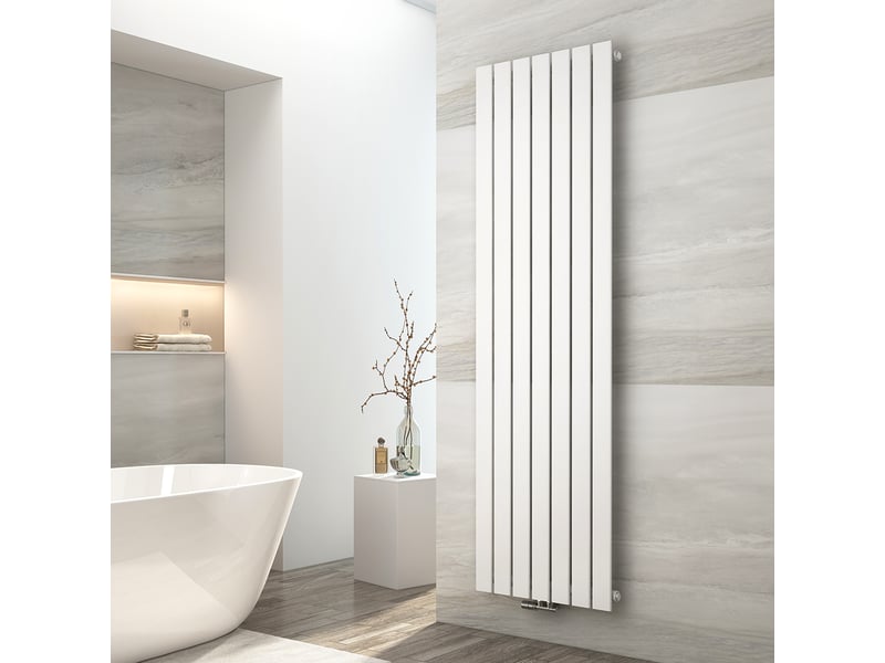  Emke radiateur à eau chaude, radiateur plat seule couche connexion centrale, montage mural vertical design, blanc 180 x 53.8 cm, 979w  - Conforama B