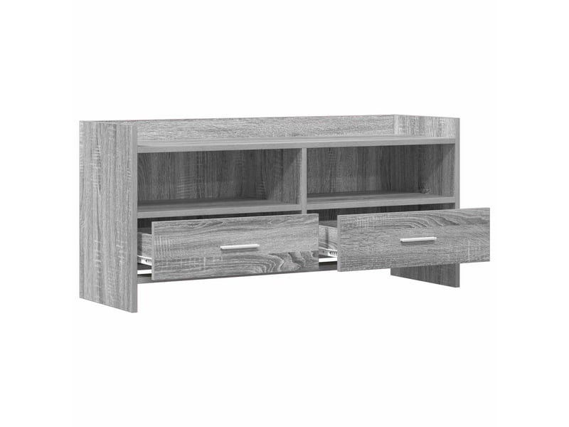  Meuble tv - banc tv - meuble de rangement 100 x 33 x 47 cm sonoma gris bois d'ingénierie  - Conforama D