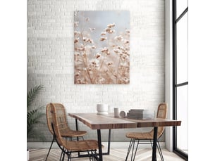 Tableau décoration murale impression sur toile fleurs fleurs sauvages beige - 40x60 cm - tableau décoration murale chambre et salon