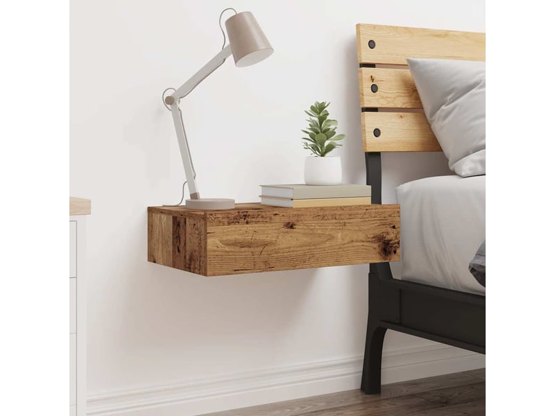  Table de chevet - cabinet de chevet - table de nuit vieux bois 60x35 cm bois d'ingénierie  - Conforama C