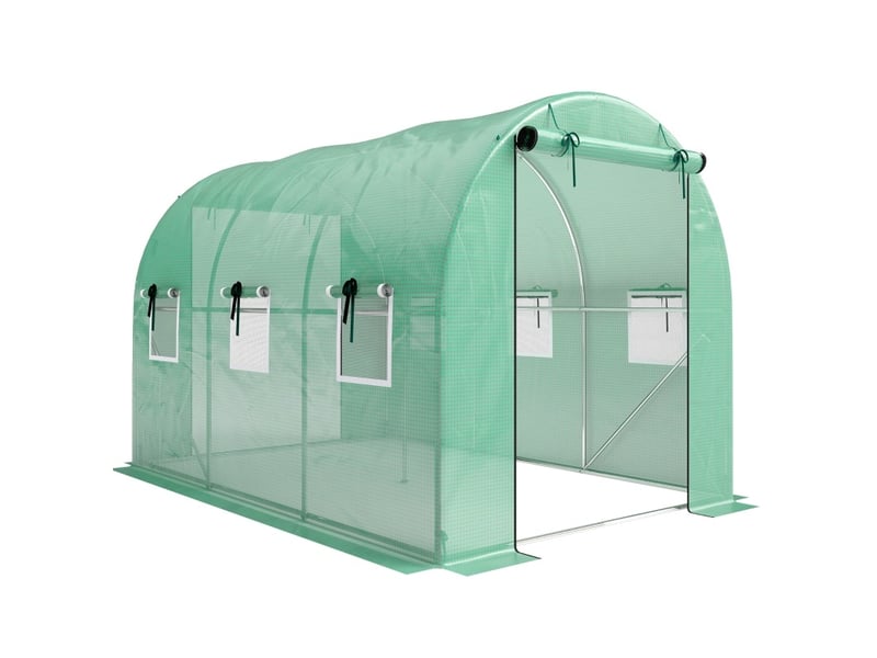  Serre de jardin 300x200x200 cm 2 portes enroulables vert  - Conforama A
