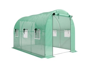 Serre de jardin 300x200x200 cm 2 portes enroulables vert