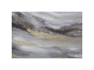 Triptyque sur toile monty paysage abstrait gris et or set 3 pièces 150x80 cm