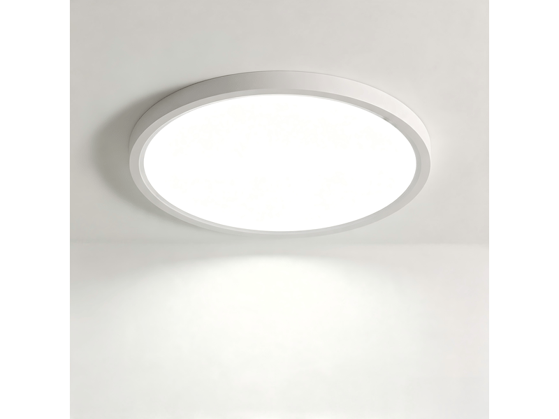  Plafonnier led rond extra-plat 18 w, 4000 k, ø 23 cm, blanc  - Conforama A