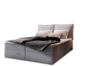 Lit avec rangement 180x200 cm <strong>MASSENO</strong> <strong></strong> coloris gris