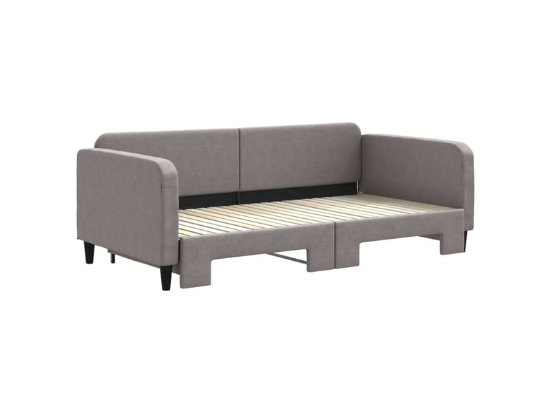  Lit simple- lit adulte -  lit de jour avec lit gigogne taupe 100x200 cm tissu  - Conforama B