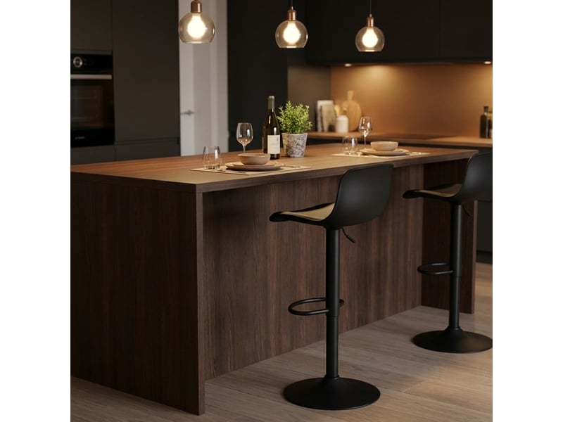  Lot de 2 tabourets de bar hauts pivotants et réglables samoa - noir  - Conforama B