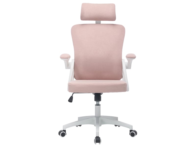  Chaise de bureau 65 x 58 x 118,5-128 cm – Chaise ergonomique – Appui-tête réglable – Rose  - Conforama E