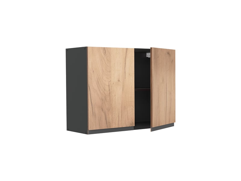 Vicco armoire en verre, chêne doréanthracite, 80cm - Conforama C