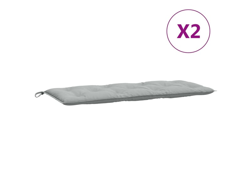  Lot de 2 coussins de banc de jardin, coussins d'assise gris clair mélangé tissu cf58658  - Conforama D