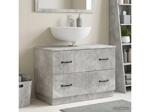 Meuble sous lavabo de salle de bain hoorn gris béton cf64913