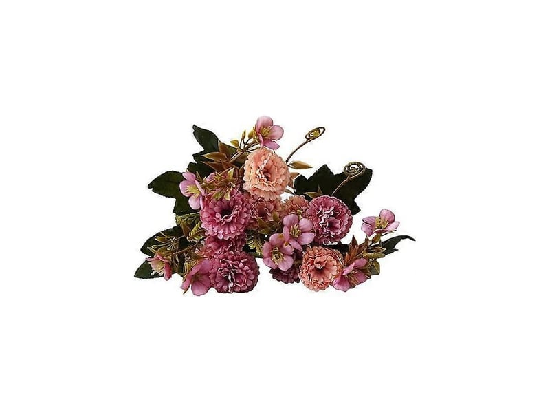  Bouquet de plantes artificielles en pot, œillets artificiels élégants en tissu, décoration pour salonrose  - Conforama A