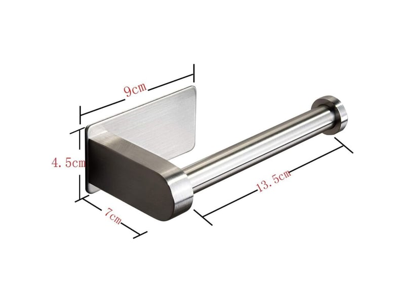 Porte-papier toilette auto-adhésif fixation sans perçage support pour papier toilette en acier inoxydable brossé - Conforama D