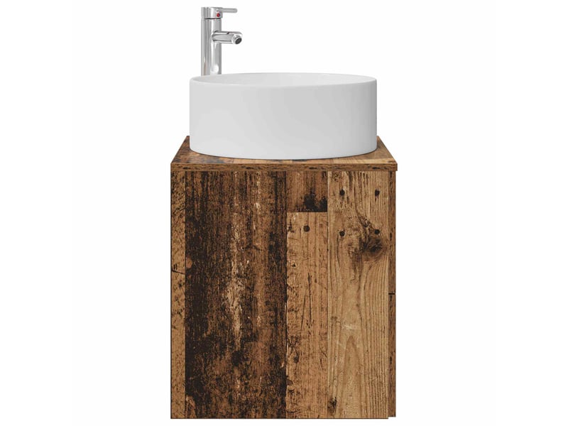  Vanité de lavabo mural, meuble de rangement bois ancien 49.5x44.5x65.5 cm  - Conforama D