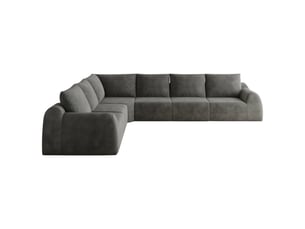 Canapé d'angle 6 places sans armature 334 cm en tissu chenille gris foncé