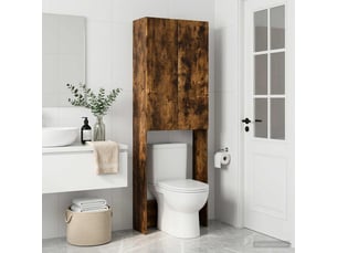 Armoire de toilette, meuble de toilette breda chêne fumé 66x25.5x190 cm