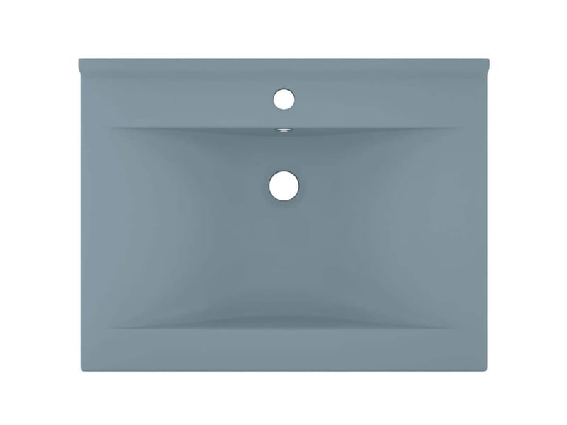 Lavabo de bain, vasque à poser avec trou de robinet bleu clair mat 60x46 cm céramique cf65630  - Conforama D