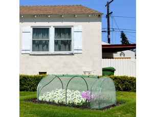 Serre tunnel de jardin 200x100x80 cm – verte – porte enroulable, cadre acier et film anti-uv hydrofuge
