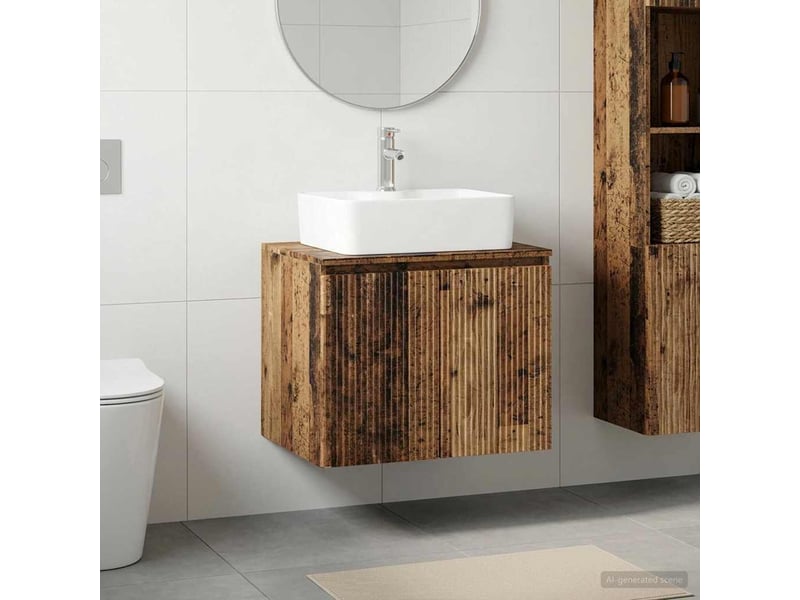 Ensemble de mobilier de salle de bain bois ancien cf64604 - Conforama B