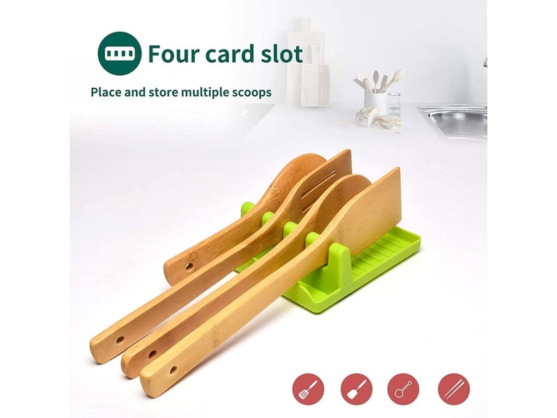  2 pièces porte-ustensiles - porte-cuillère - avec égouttoir - repose-cuillère pour comptoir - repose-cuillère - porte-couvercle de casserole - multicolour  - Conforama E