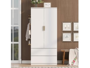 Armoire 2 porte(s) battante  2 tiroir(s) <strong>MAISENTIEL</strong> <strong></strong> coloris blanc largeur 70 cm