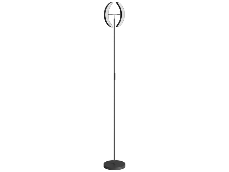  Lampadaire led rgb noir à double tête orientable 350°, 3100 lm, lumière 2700 à 6000 k avec télécommande pour salon  - Conforama A