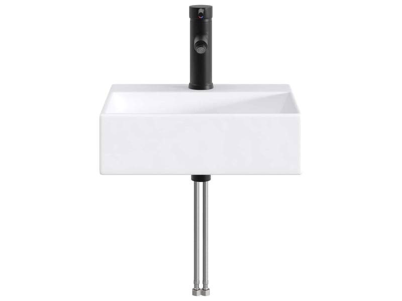  Lavabo avec robinet et évacuation noir mat 39x30.5x12.5 cm  - Conforama D