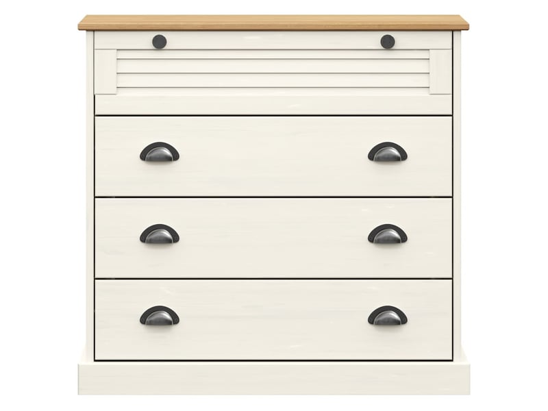  Commode, armoire à tiroirs bureau vigo blanc 80x40x76 cm bois massif de pin  - Conforama D