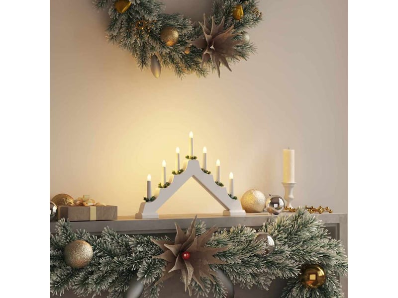 Pont de bougie de noël 7 led blanc chaud 39.5 x 5 x 29 cm cf62261 - Conforama B