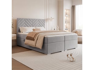 Lit coffre 160x200 cm <strong>IDOHOME</strong>  <strong>NEREA</strong> coloris gris