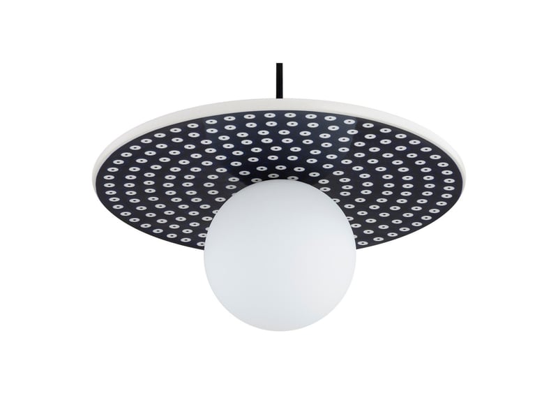  Argon boll suspension artisanale boll, bleu cobalt profond, pois blancs, culot g9, ip44  - Conforama C