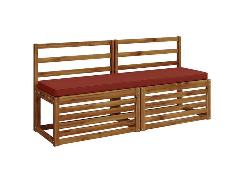  Lot de 2 coussins de banc, coussins d'assise vught 100 % polyester rouge cf58075  - Conforama C