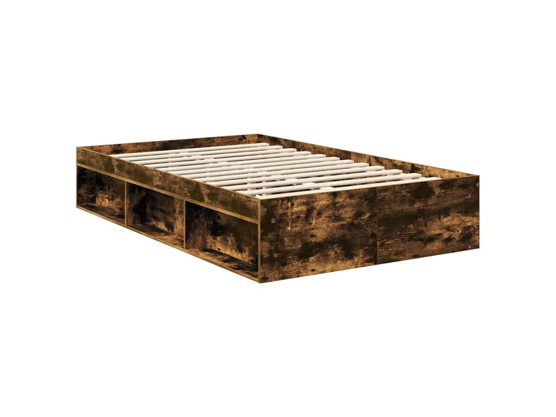 Lit double- lit adulte - cadre de lit avec tiroir uni chêne fumé 120 x 190 cm pin massif - Conforama D