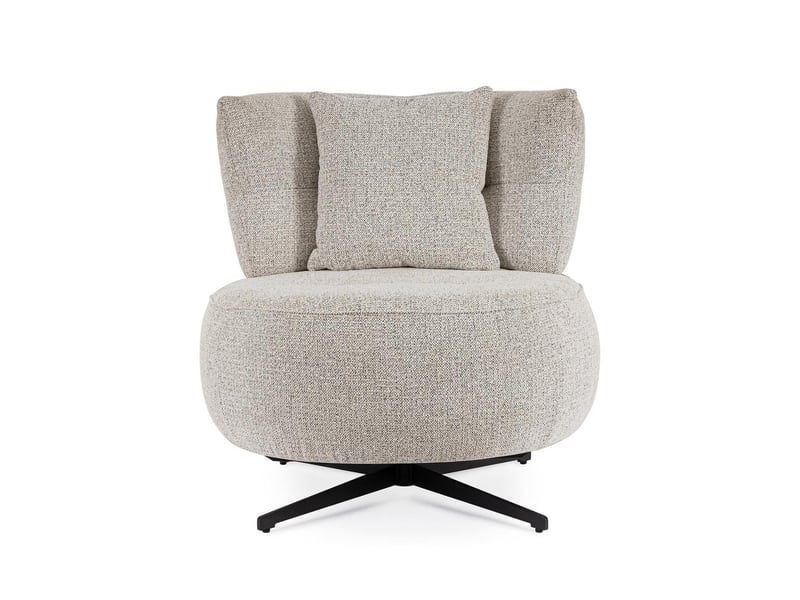 Fauteuil de salon effet effet chenille design moderne bizzotto gonnie - gris - Conforama C