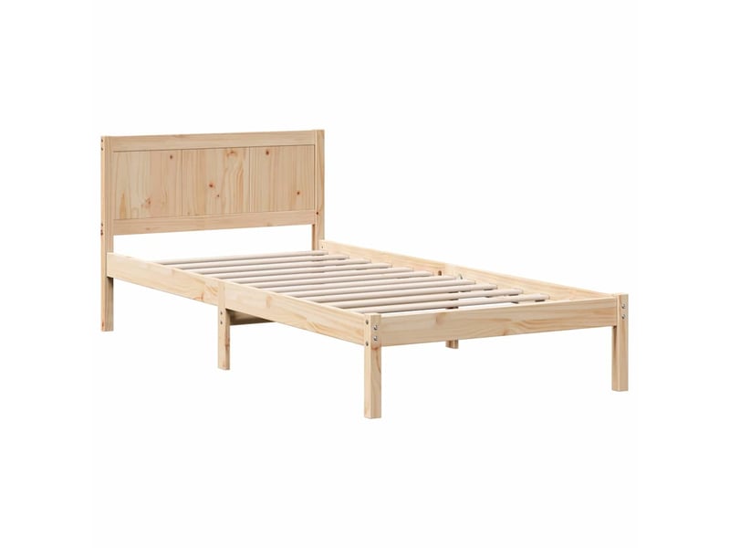  Lit simple- lit adulte -  cadre de lit marron 100 x 200 cm bois de pin massif  - Conforama C